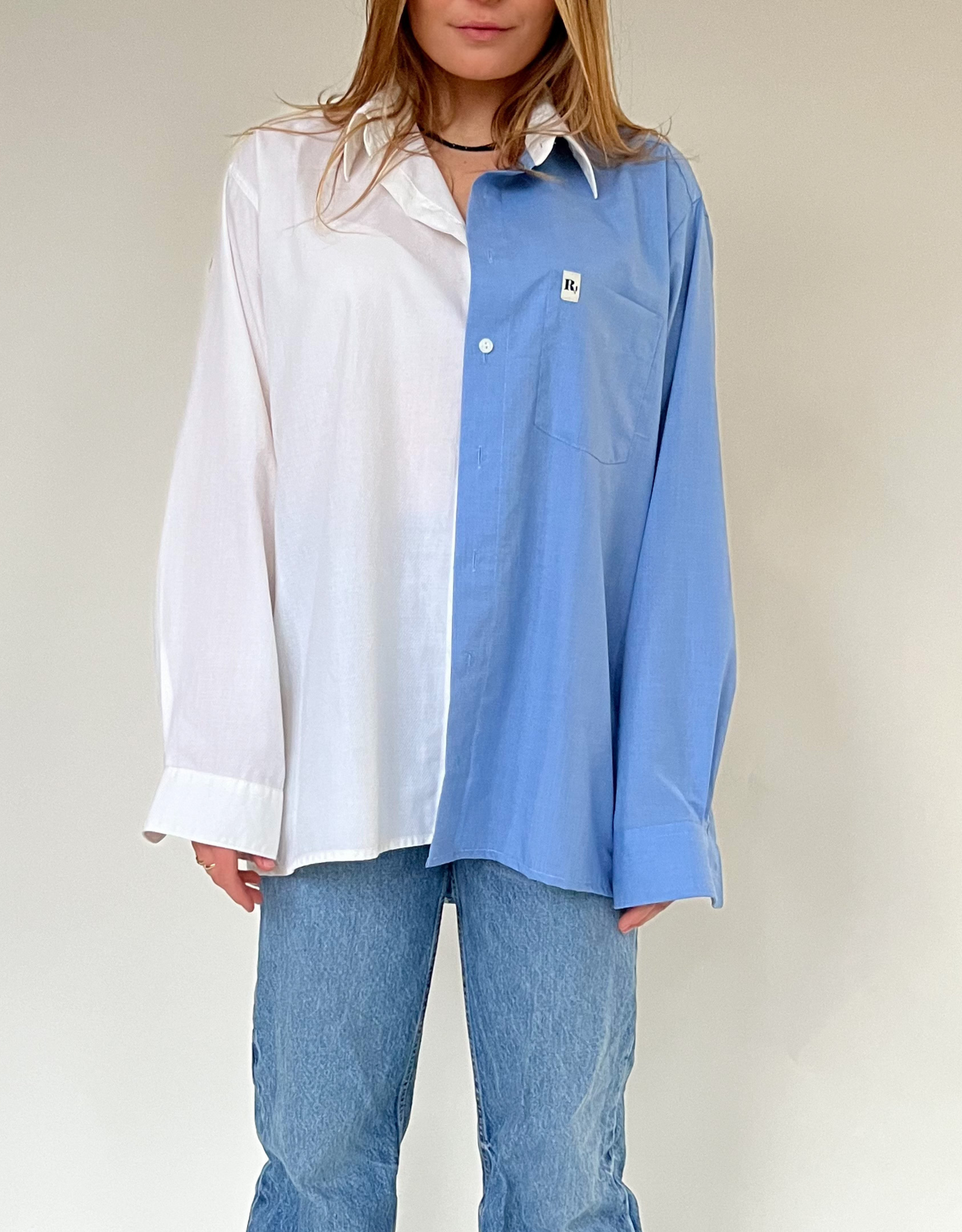 Duo blouse white - blue